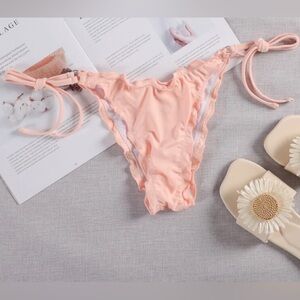SHEIN Side Tie Bathing Suit Bottoms, Size: S, Light Pink